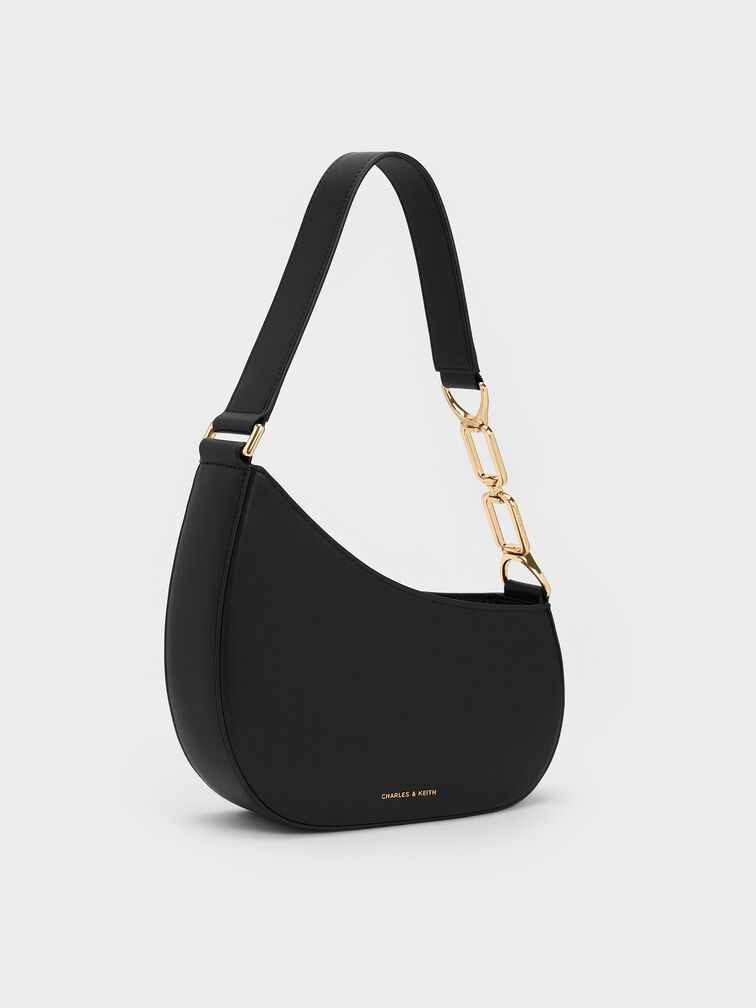 Agatha Chain-Strap Shoulder Bag, Black, hi-res