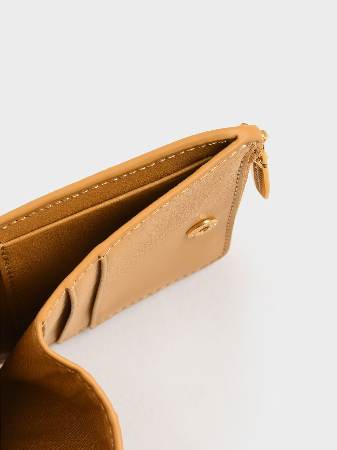 Snap Button Card Holder, Orange, hi-res