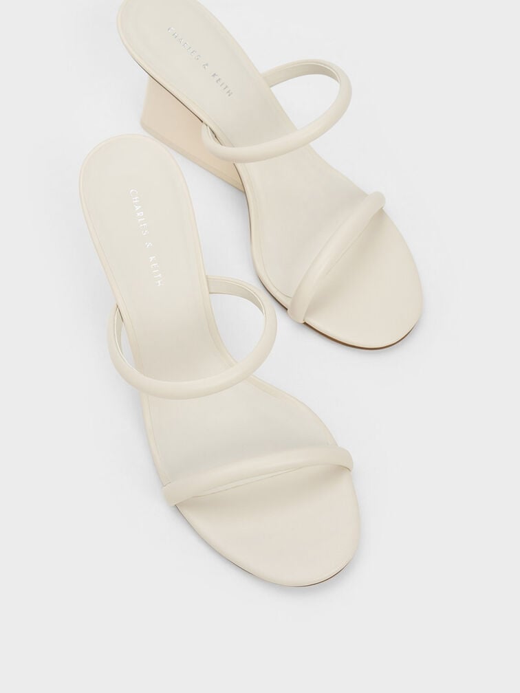 Double Strap Wedge Mules, Chalk, hi-res