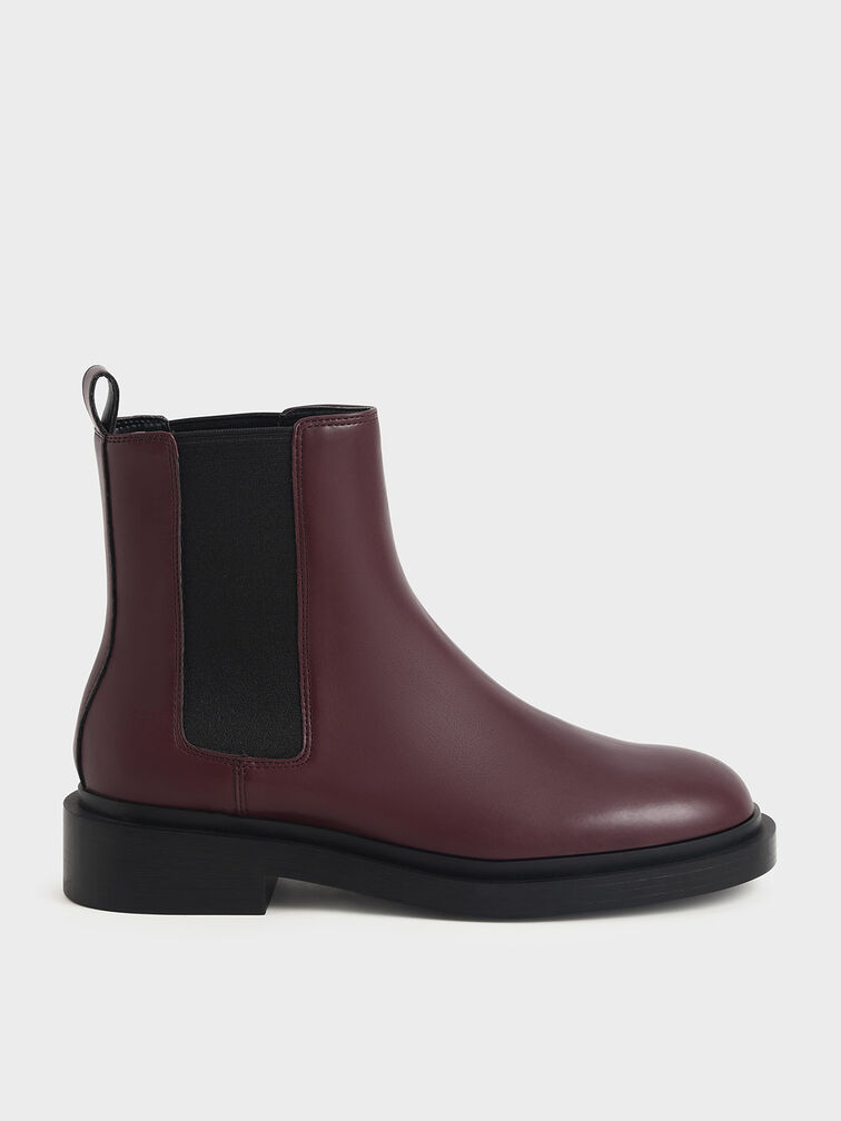 Chelsea Block-Heel Boots, Burgundy, hi-res