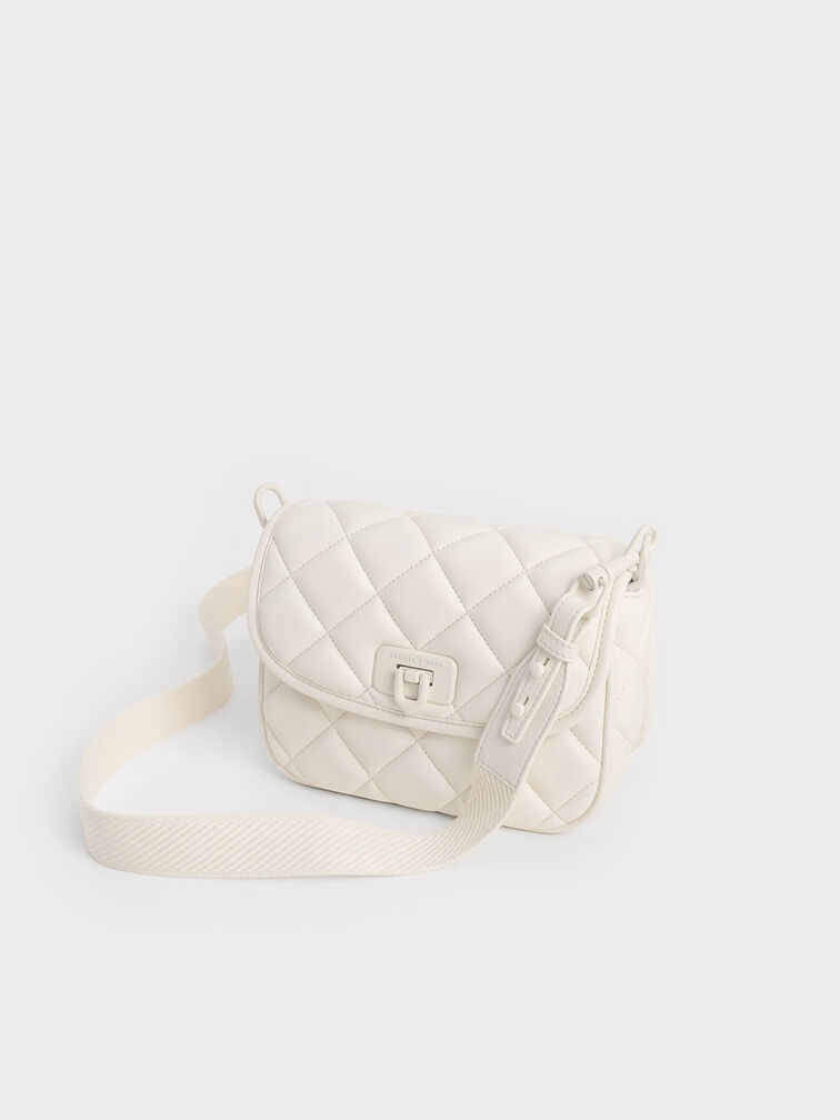 Cream Cressida Quilted Crossbody Bag CHARLES & KEITH SG