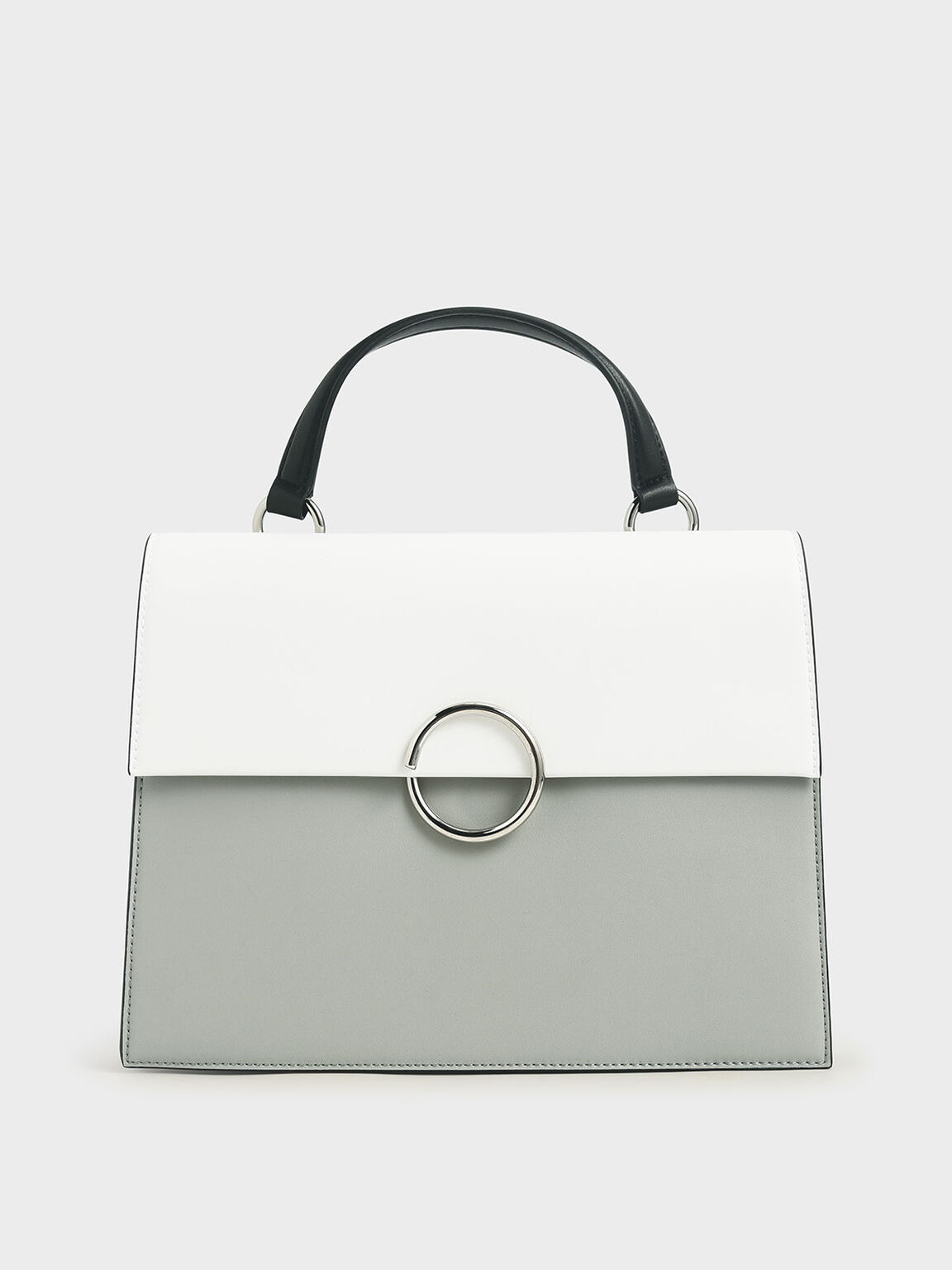 Grey Ring Detail Large Top Handle Bag Charles Keith Id