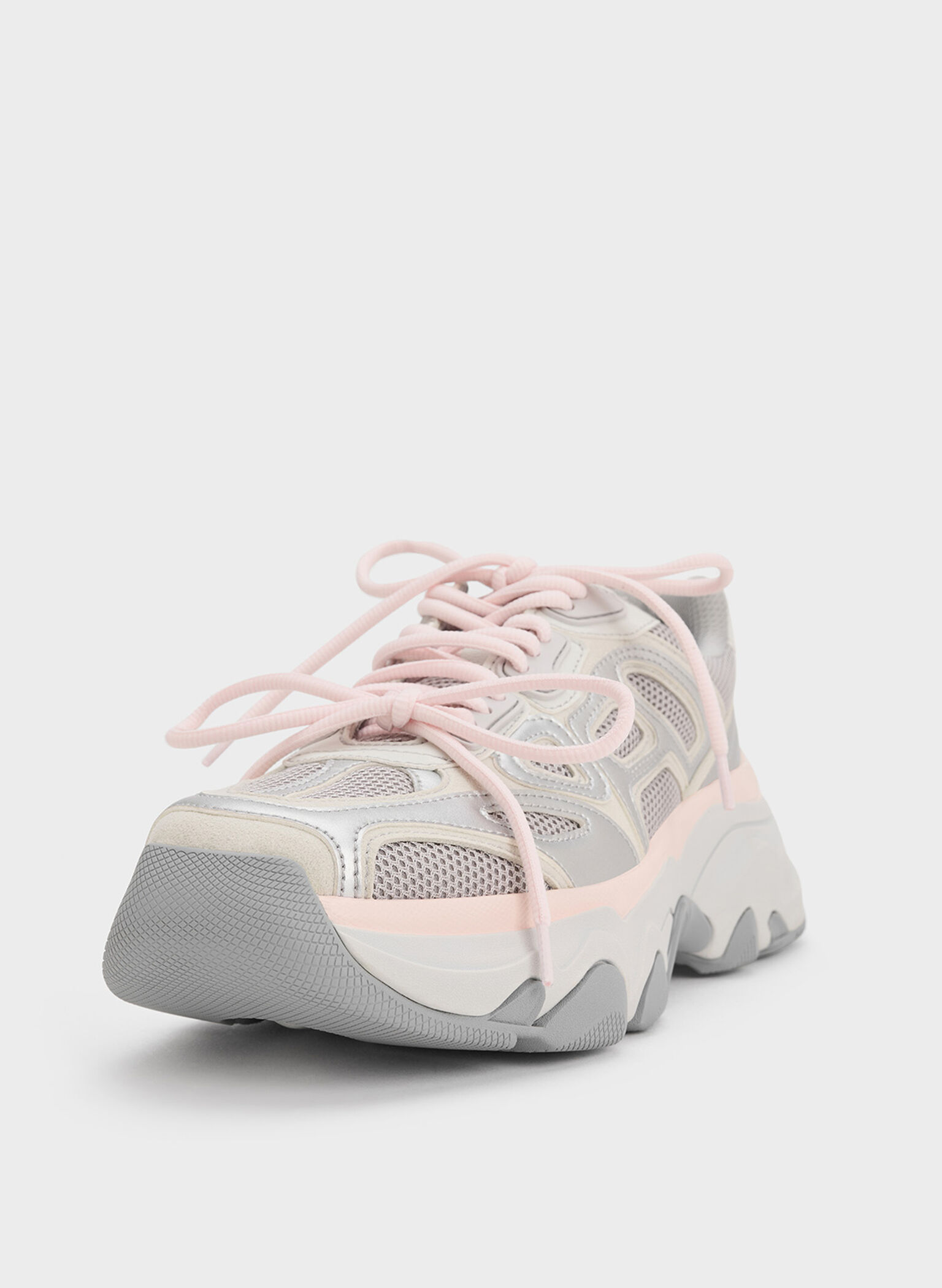 Gaskell Mesh Chunky Sneakers, Light Pink, hi-res