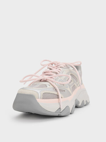 Gaskell Mesh Chunky Sneakers, Light Pink, hi-res