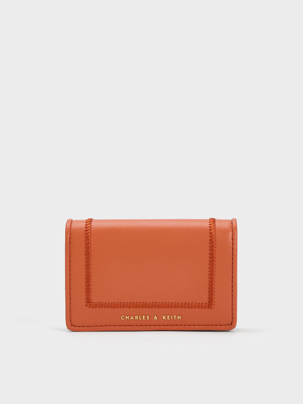 Orange Astra Contrast Trim Wallet - CHARLES & KEITH OM