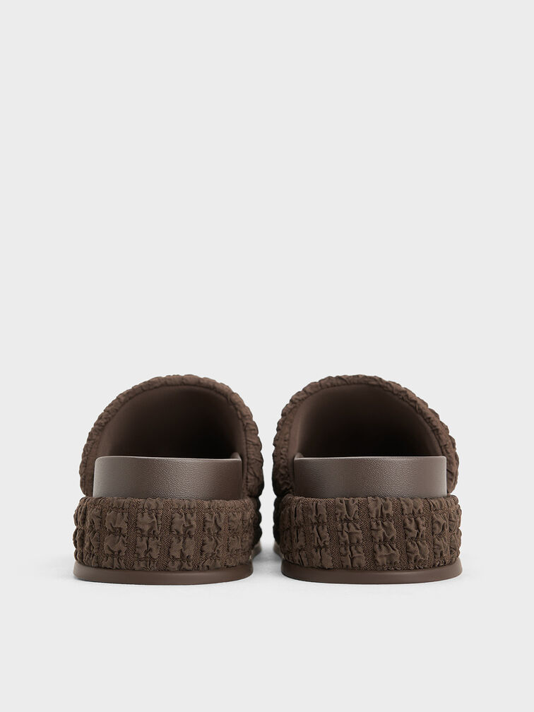 Loren Textured Platform Sandals, Dark Brown, hi-res