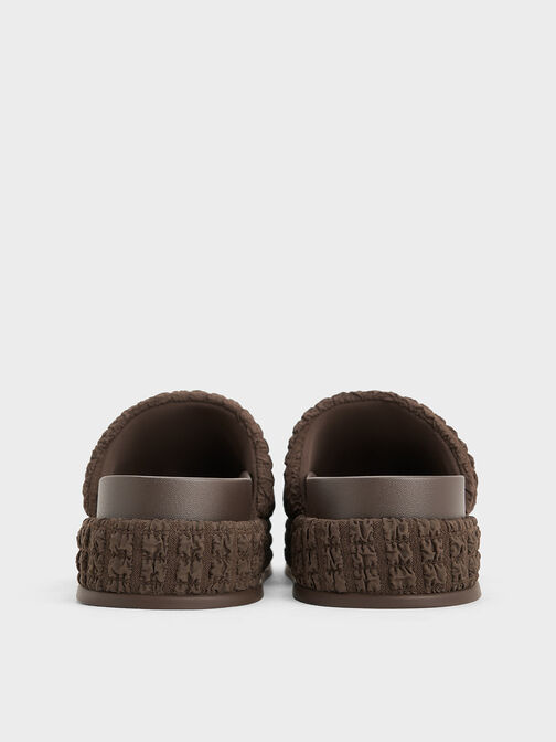 Loren Textured Platform Sandals, Dark Brown, hi-res