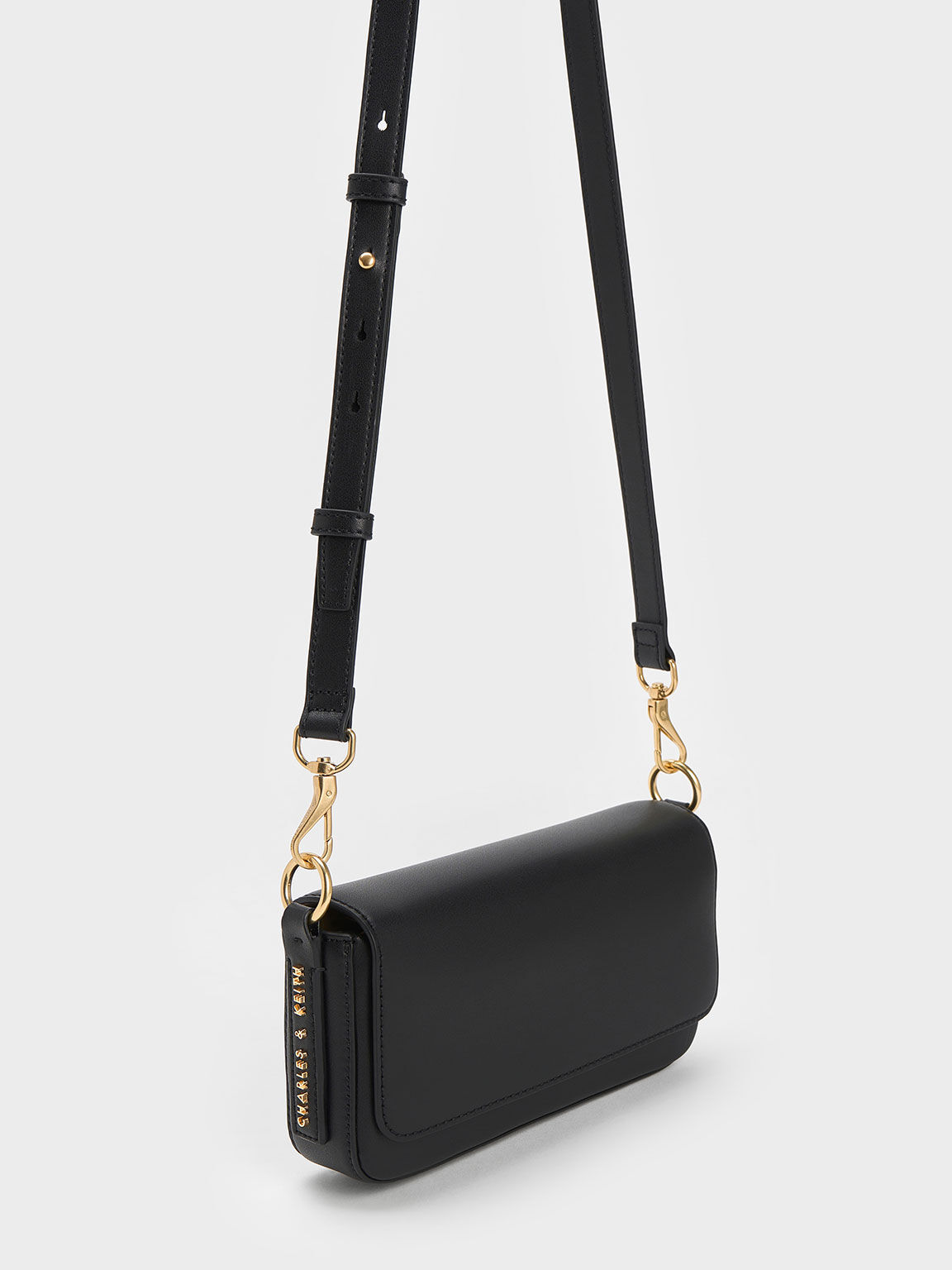 Catena Front Flap Bag, Black, hi-res