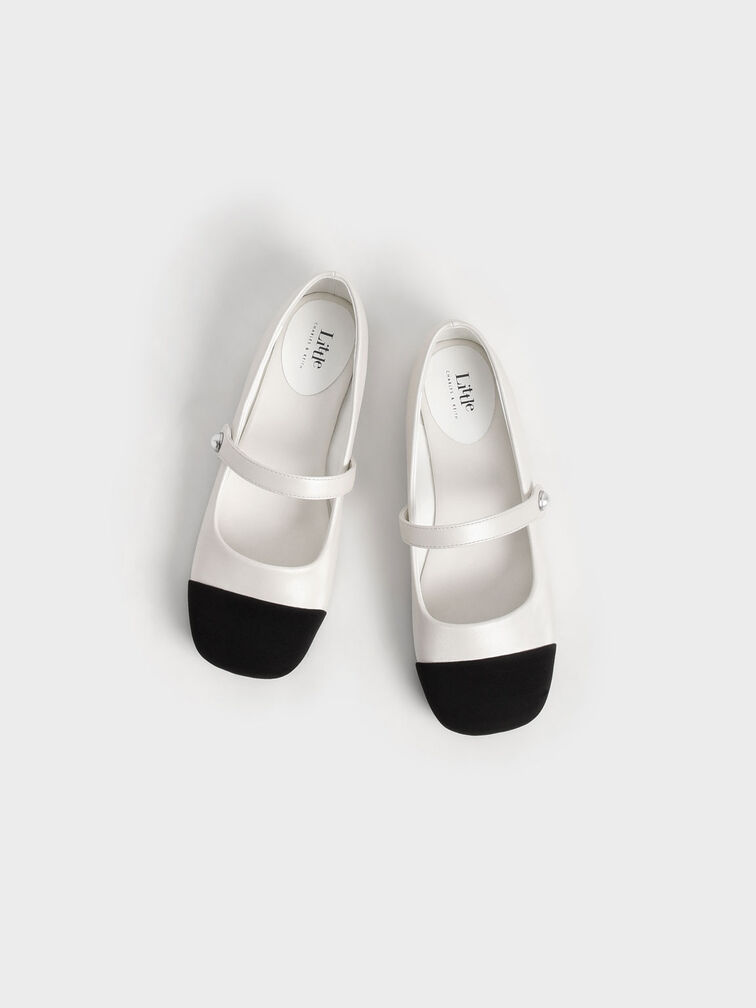 White Girls' Bead-Embellished Mary Janes - CHARLES & KEITH US