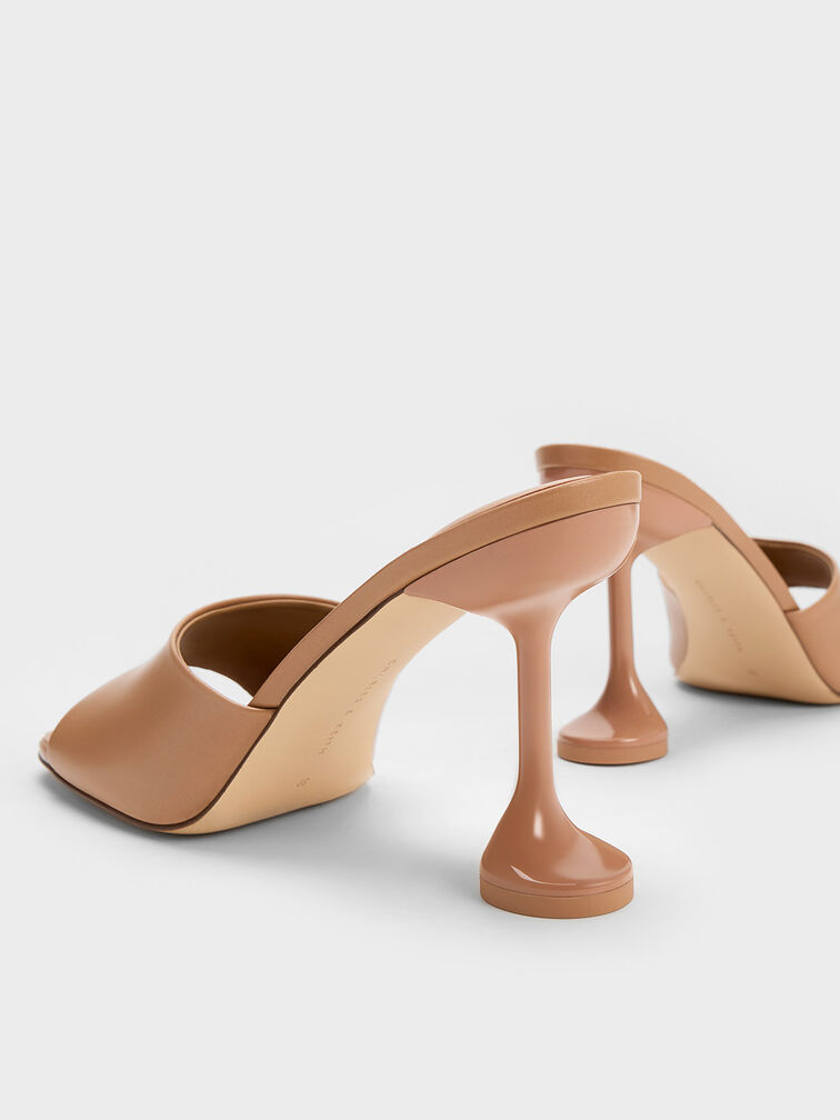 Celestine Sculptural Heel Mules, Sand, hi-res