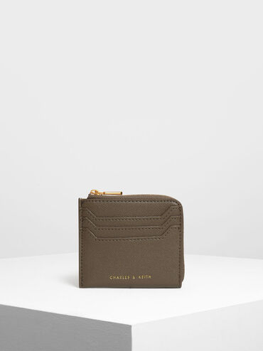Casual Zip Pouch, Olive, hi-res