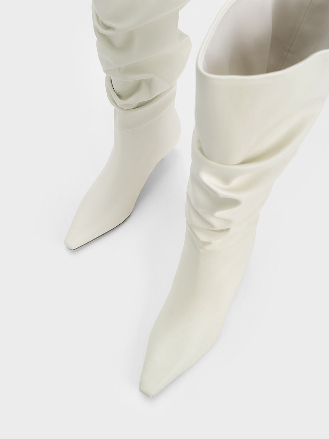 Chalk Kitten Heel Knee High Boots CHARLES KEITH OM 27-kitten-heel-boots-that-are-chic-and-comfortable-who-what-wear