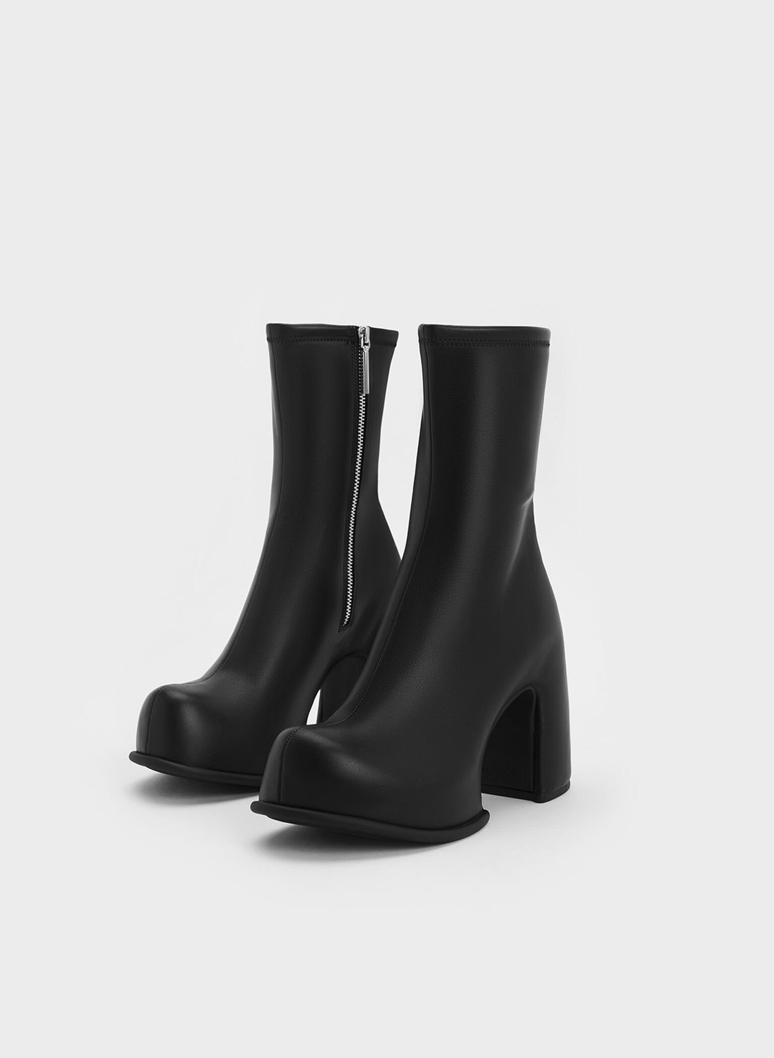Pixie Platform Ankle Boots, Black, hi-res