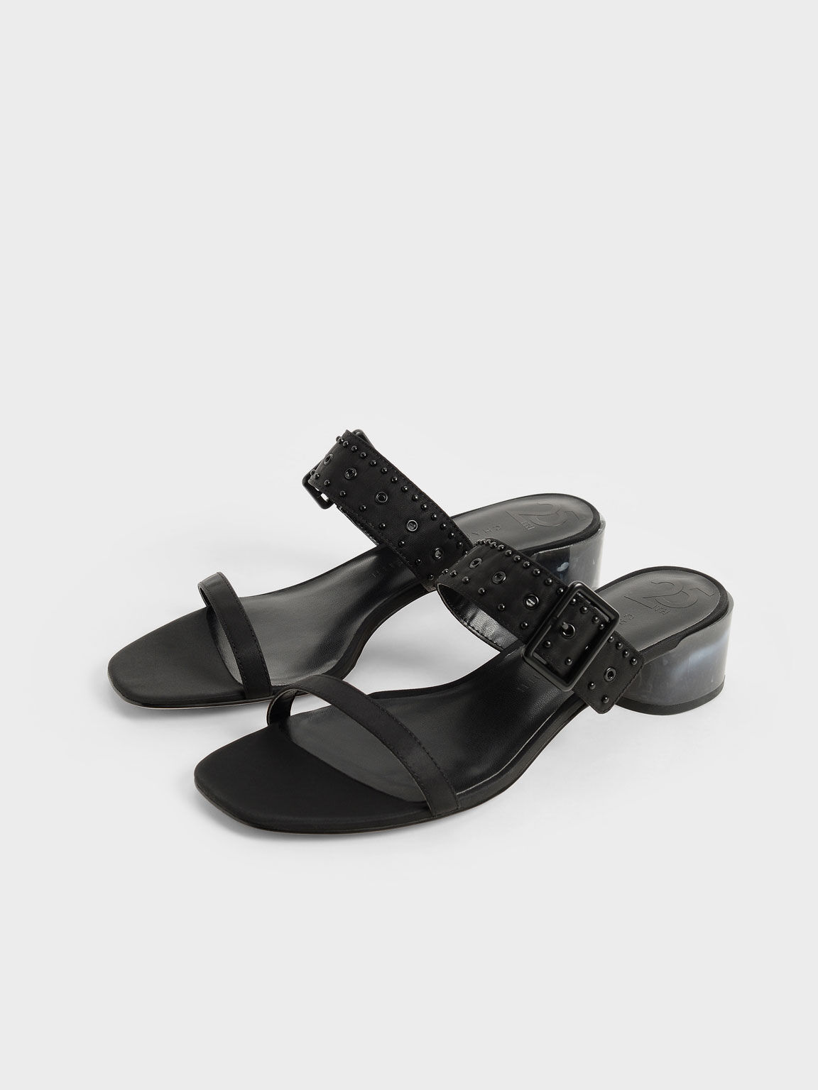 Sepphe Recycled Nylon Grommet Mules, Black, hi-res