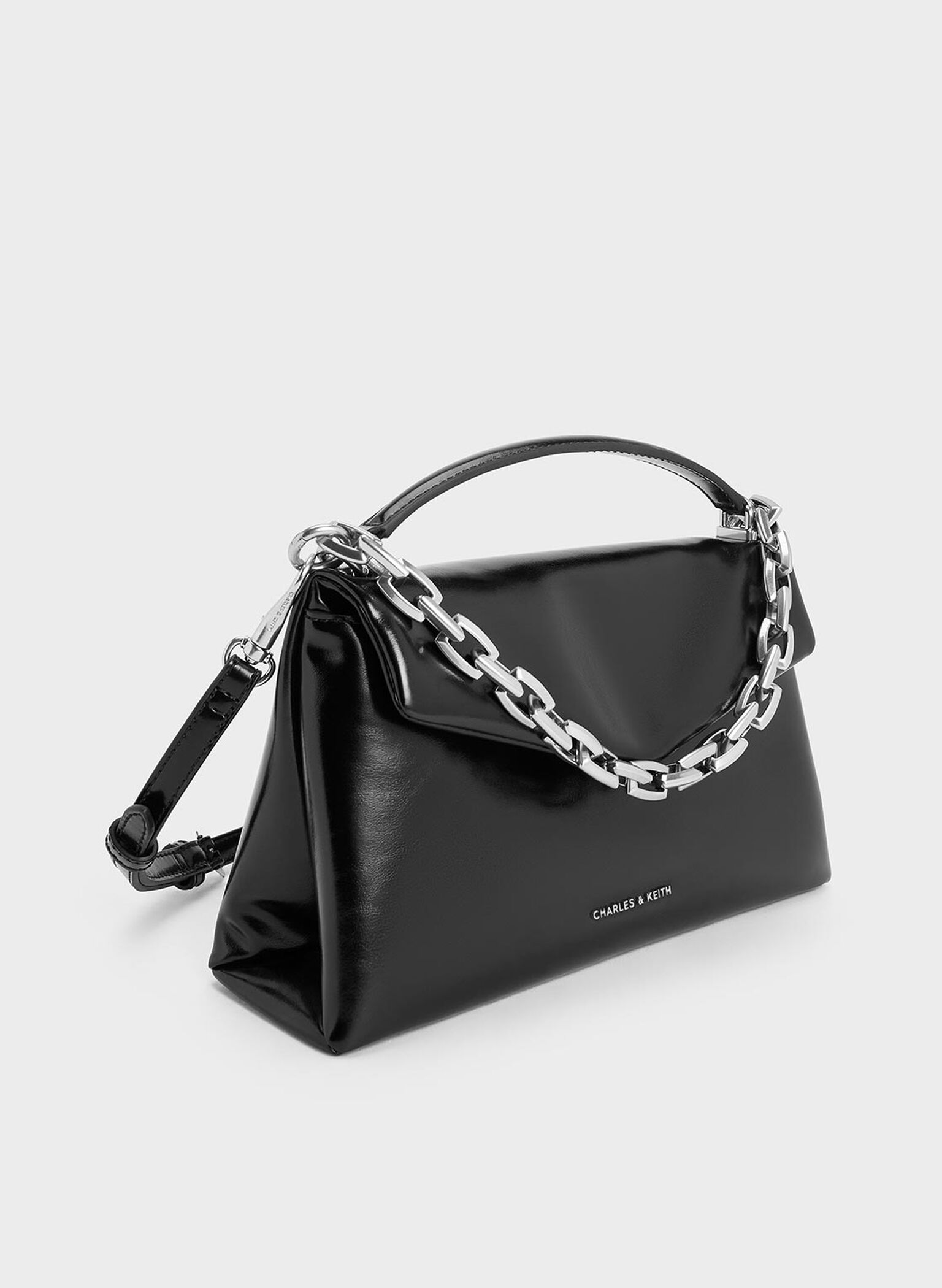 Andromeda Chunky-Chain Top Handle Bag, Noir, hi-res