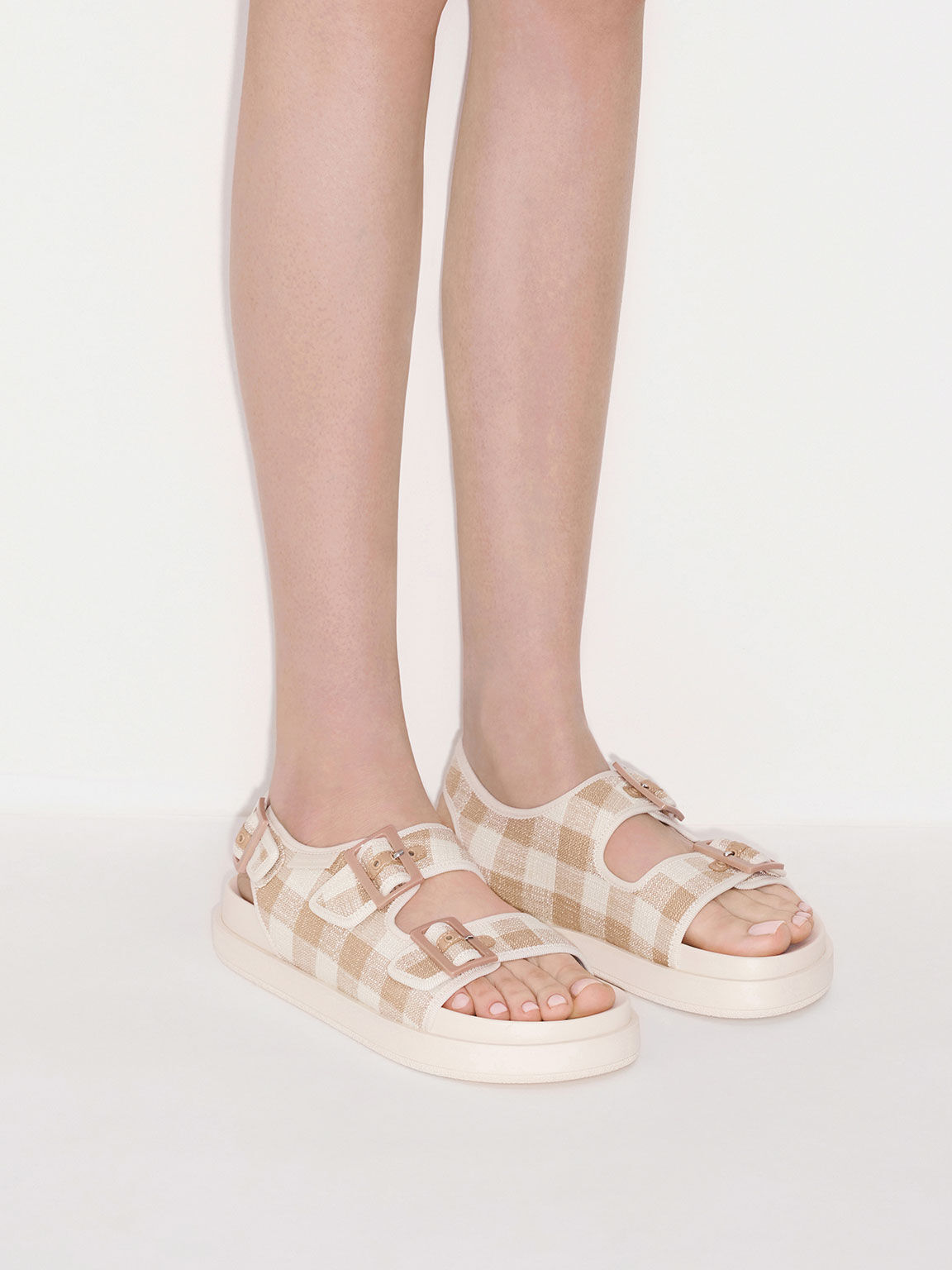 Gingham platform 2025 sandals