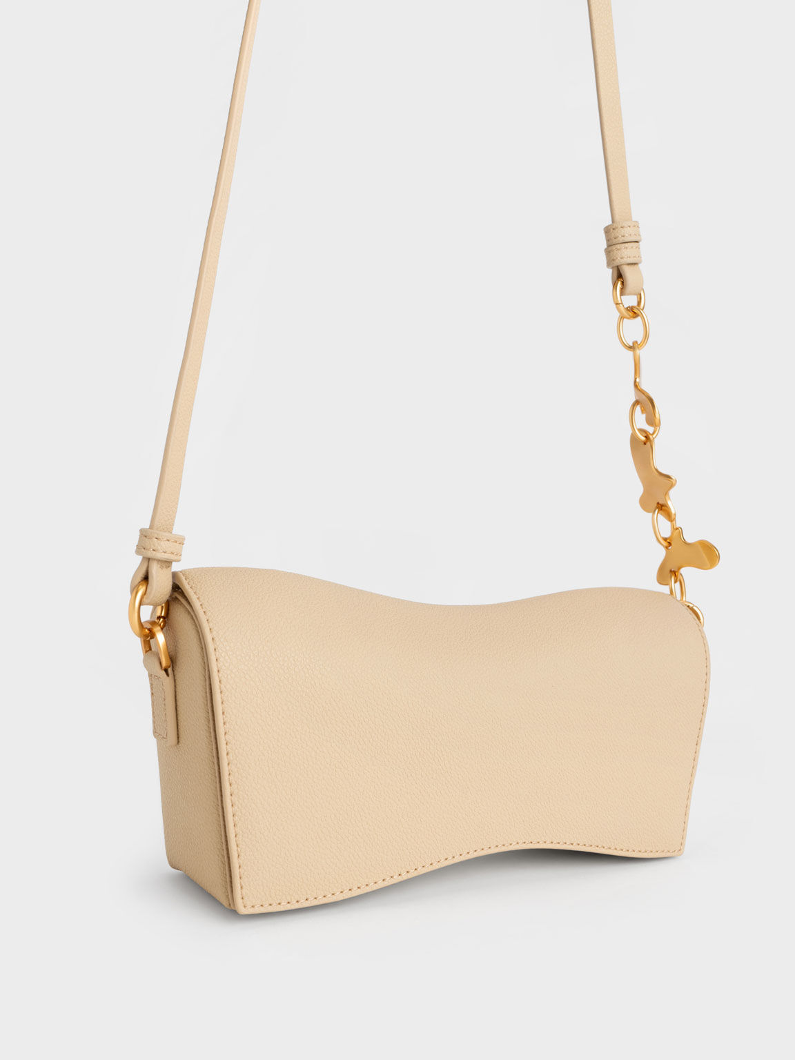 Verity Embellished Handle Sculptural Bag, Beige, hi-res