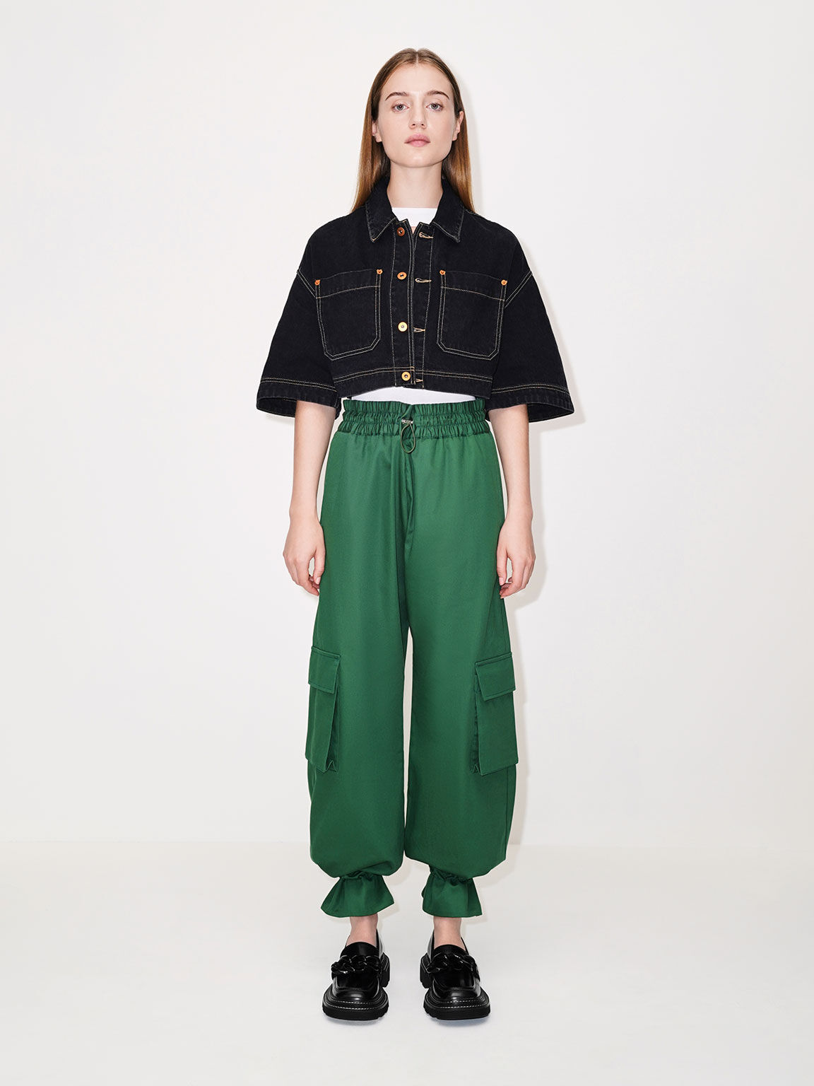 Black Perline Chunky Chain Loafers - CHARLES & KEITH Black Perline Chunky Chain Loafers - CHARLES & KEITH