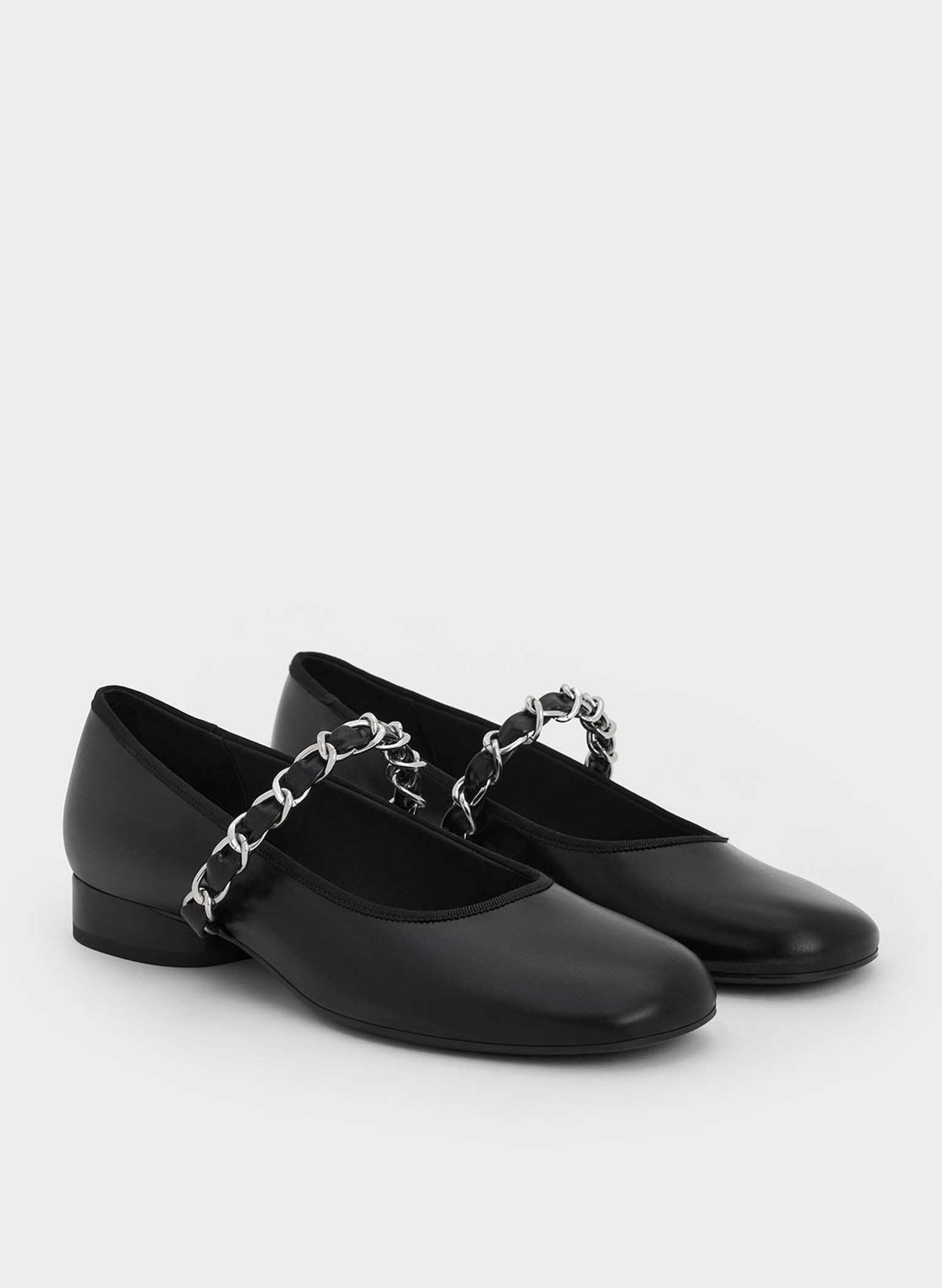 Braided-Strap Mary Janes, Black, hi-res