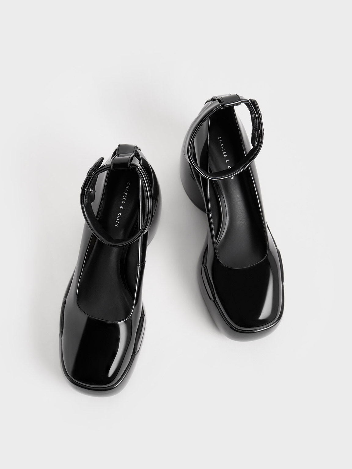 Lula Patent Chunky Heel Pumps, Black, hi-res