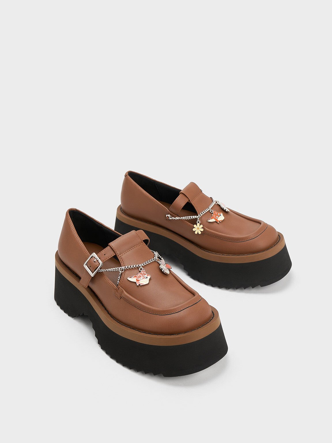 Judy Hopps Chain-Strap Mary Janes, Brown, hi-res