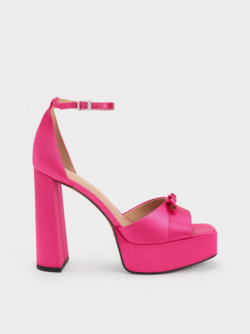 Verona Recycled Polyester Platform Sandals, Pink, hi-res