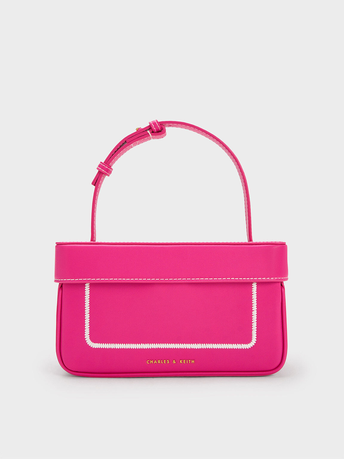 Astra Contrast Trim Boxy Bag, Fuchsia, hi-res