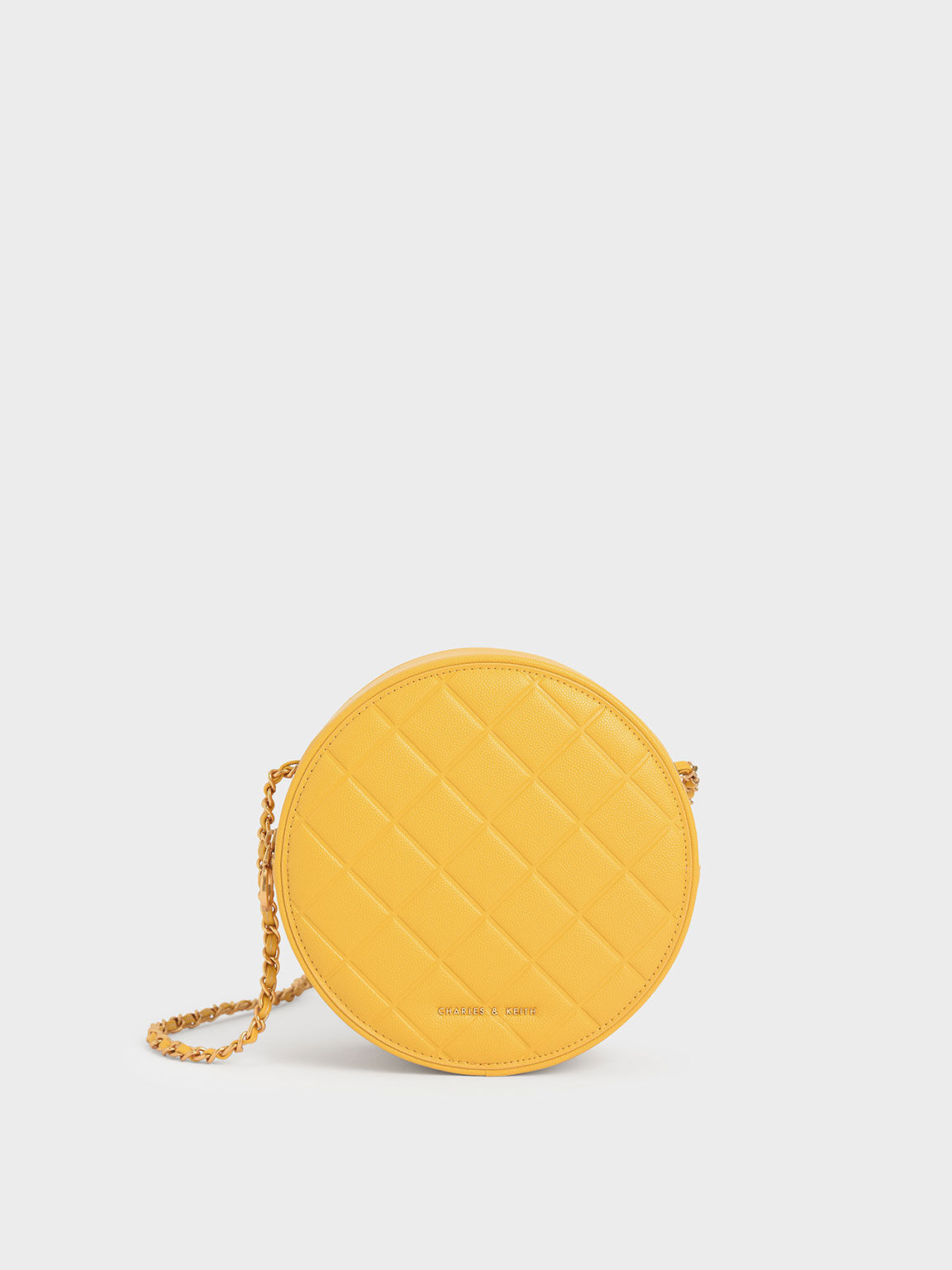 Quilted Circle Bag, Yellow, hi-res