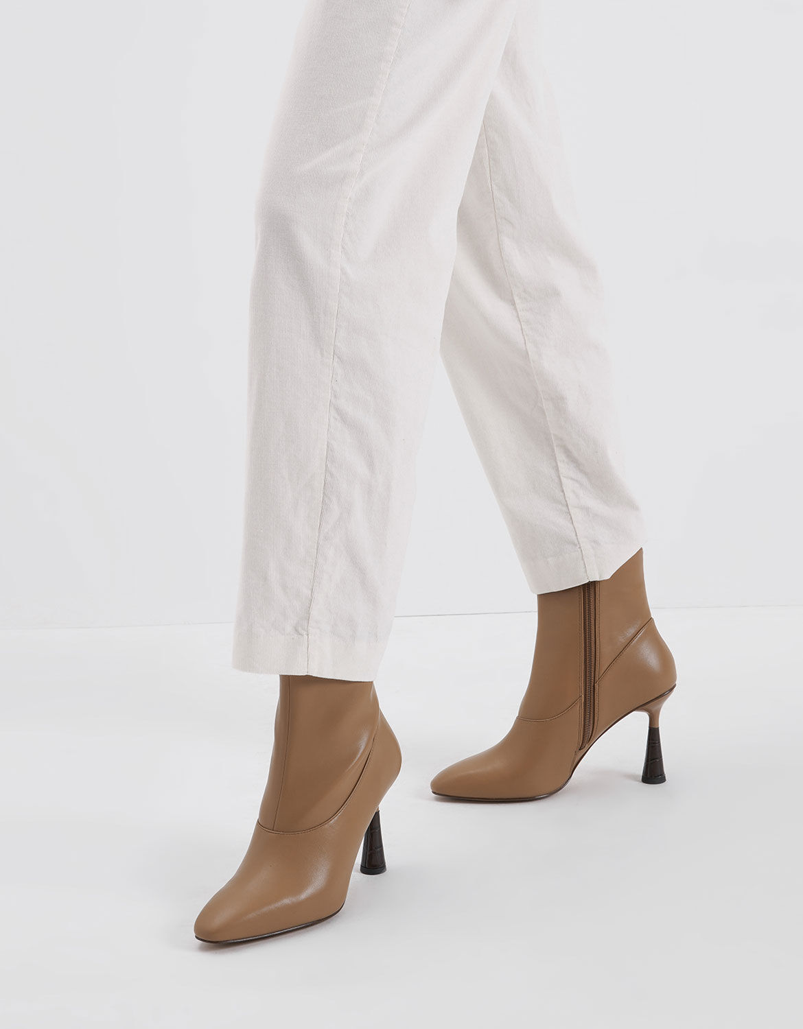 croc effect ankle boots