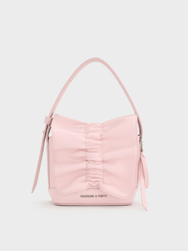 Kadee Ruched Mini Bag, Cotton Candy Pink, hi-res