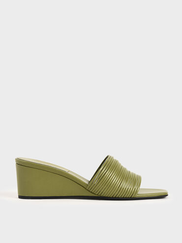 Strappy Wedges, Green, hi-res
