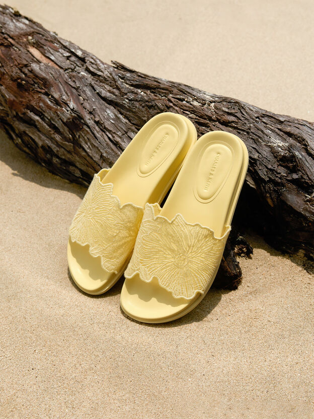 Sandalias con dise&ntilde;o floral de Meja, Amarillo, hi-res