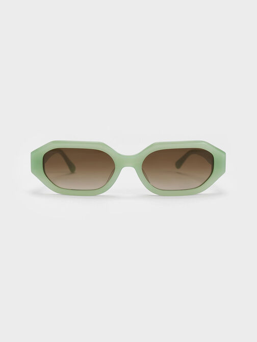 Gabine Gafas de sol ovaladas de acetato reciclado, Verde menta, hi-res