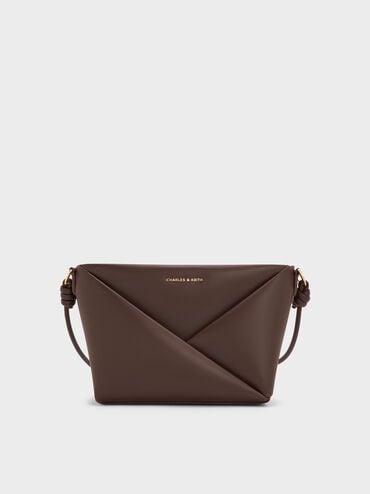 Bolsa transversal geométrica Midori, Castanho Expresso, hi-res
