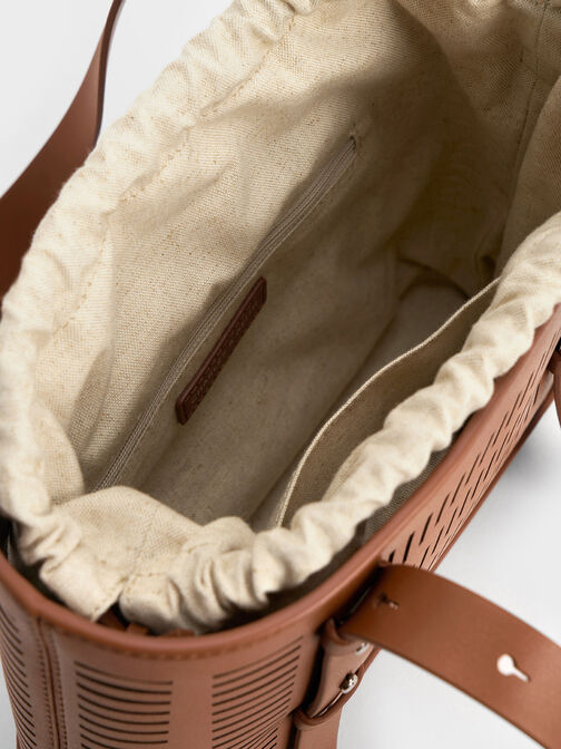 Delphi Cut-Out Bucket Bag, Tan, hi-res