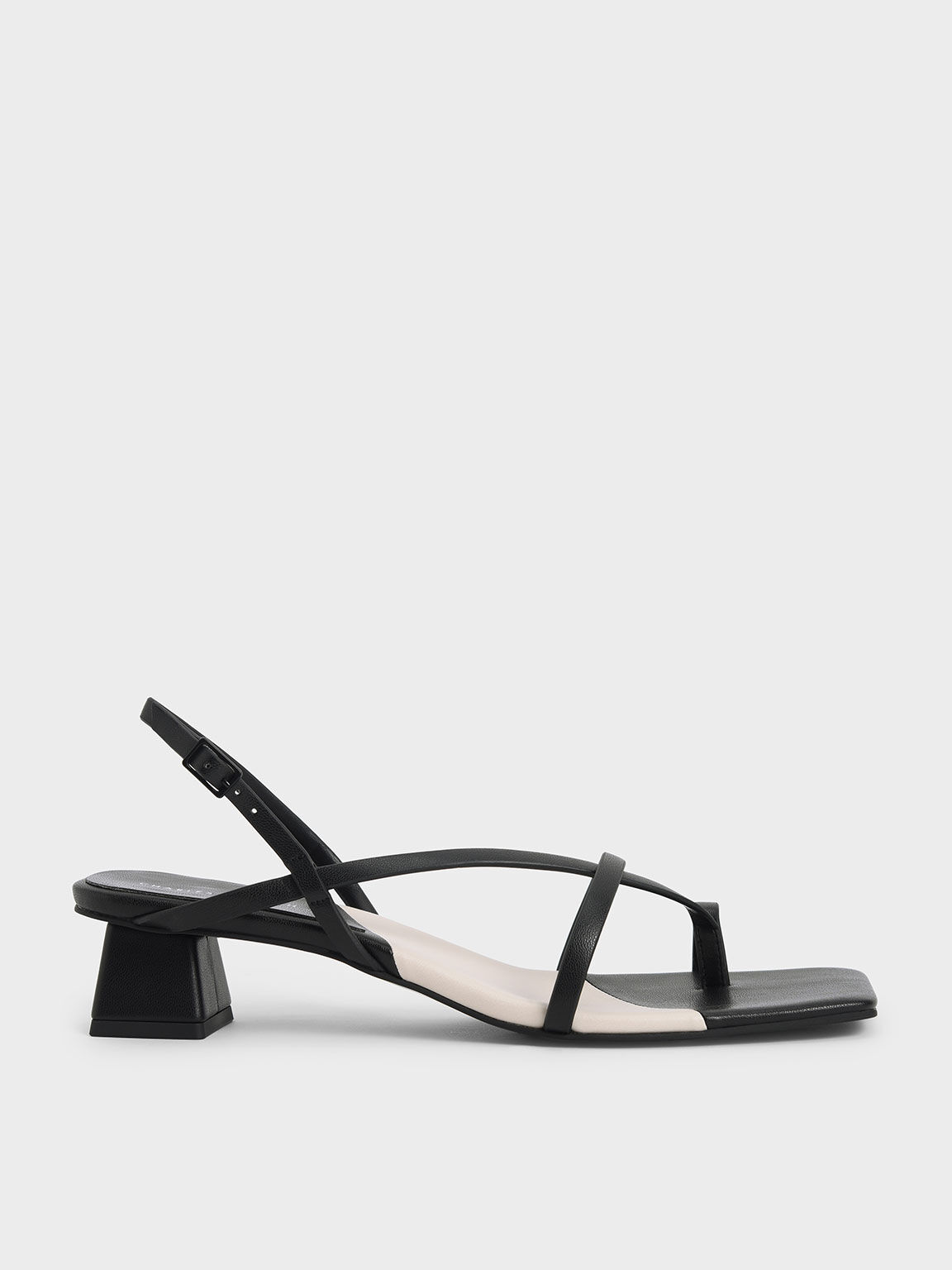 Black Strappy Slingback Sandals - CHARLES & KEITH US