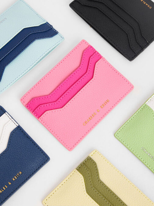 Two-Tone Multi-Slot Card Holder, Pink, hi-res