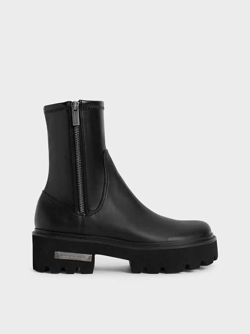 Side-Zip Ankle Boots, Black, hi-res