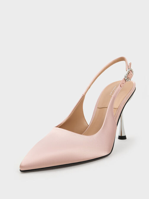 Demi Recycled Polyester Slingback Pumps, Nude, hi-res