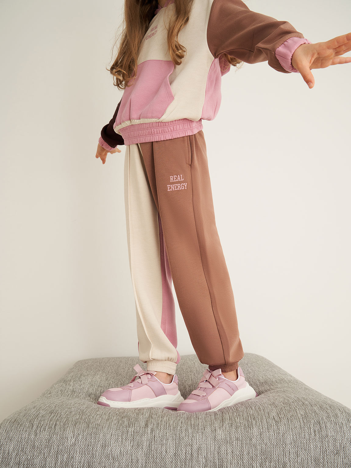 Girls' Bow-Tie Sneakers, Pink, hi-res
