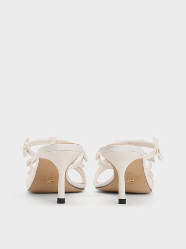 Sandalias de tacón Jessy de poliéster reciclado con lazo, Blanco, hi-res