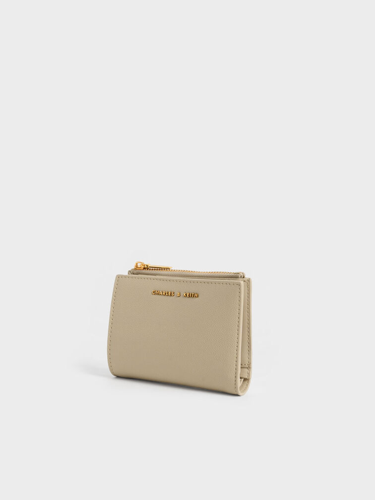 Harmonee Top Zip Small Wallet, Beige, hi-res