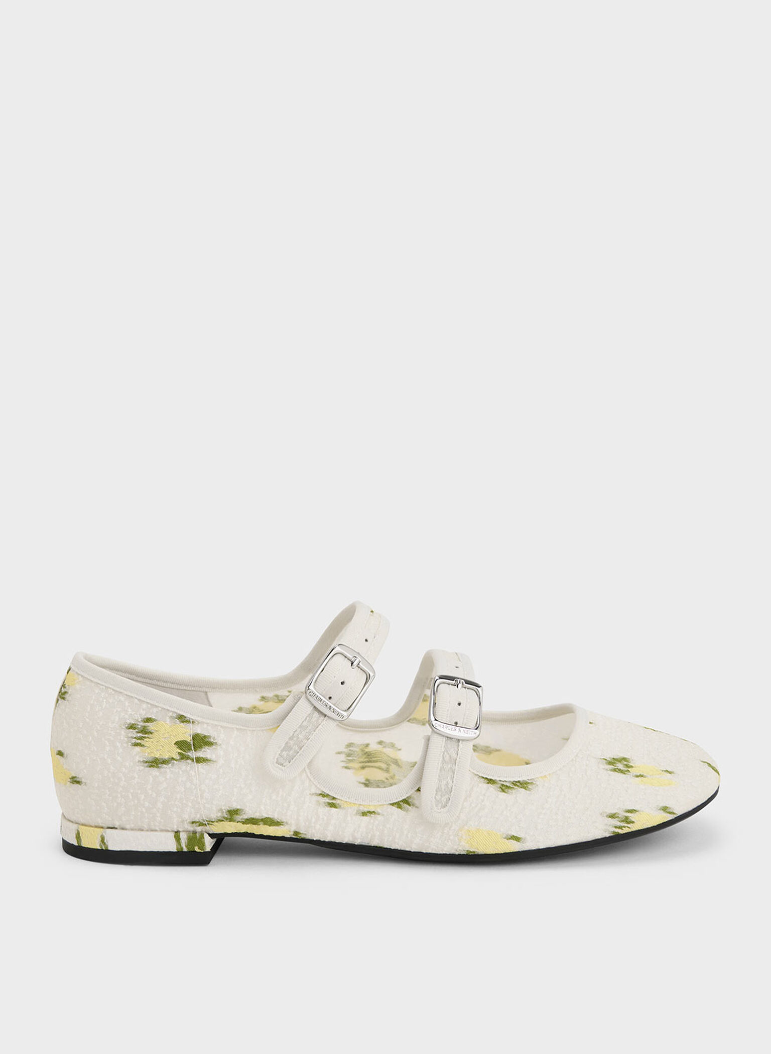 Bailarinas florales Mary Jane de doble tira, Multicolor, hi-res