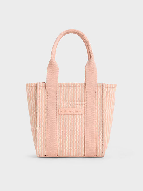 Mini Kay Striped Tote Bag, Pink, hi-res
