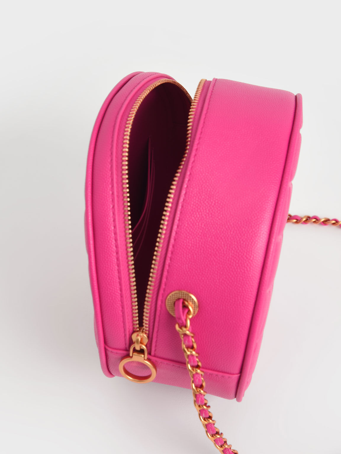 Fuchsia Kwan Quilted Circle Bag - CHARLES & KEITH QA