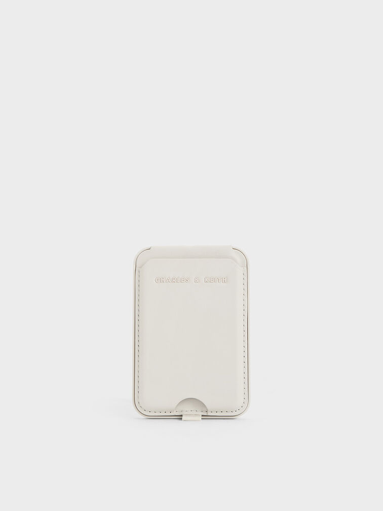 Cyrus Leather Bi-Fold Card Holder, White, hi-res