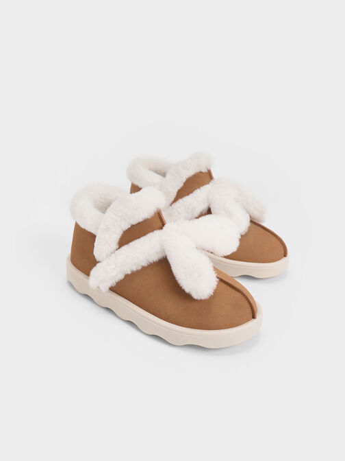 Girls' Fur-Trim Boots, Camel, hi-res