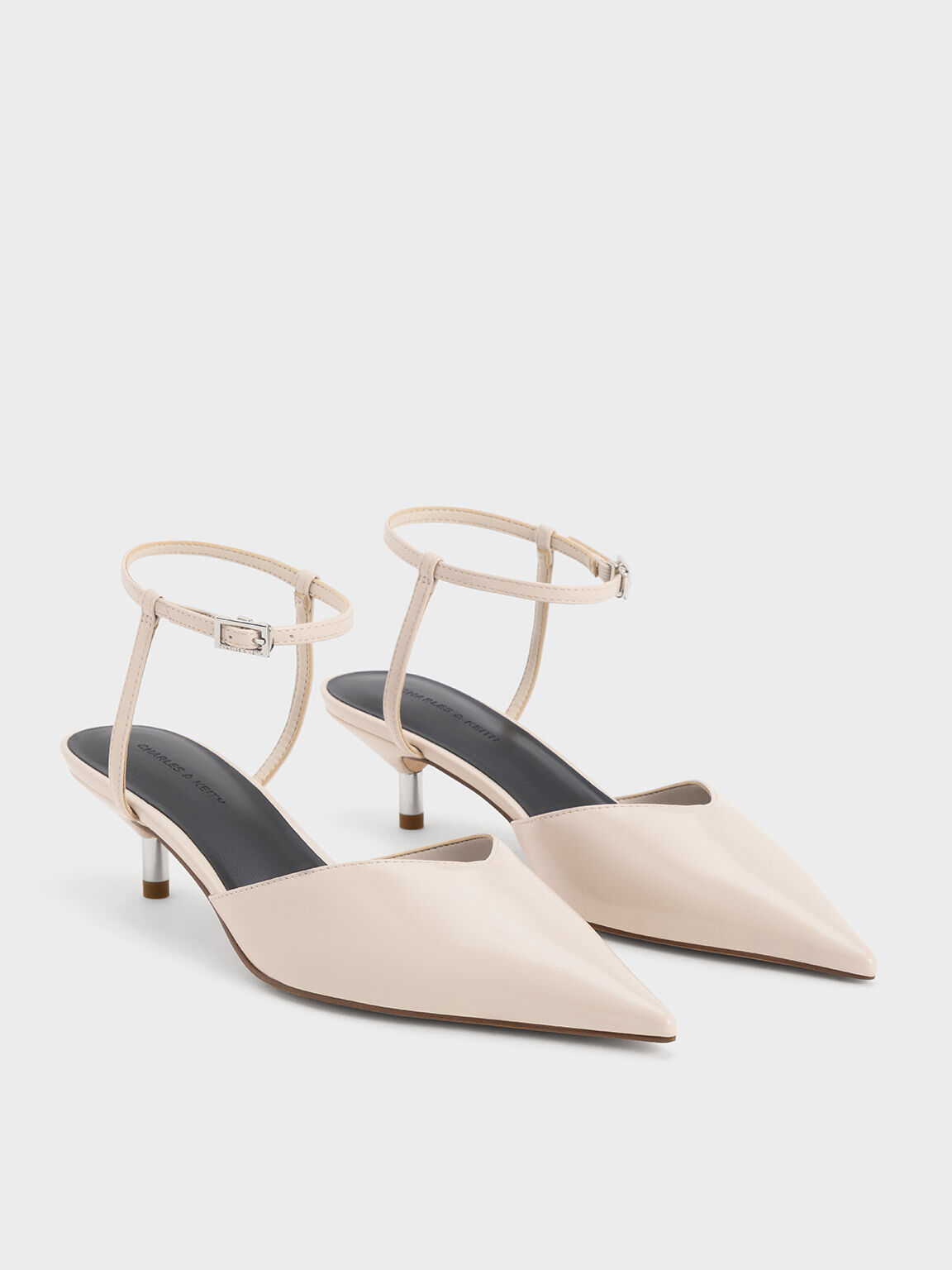 Cream kitten heel sandals 2025