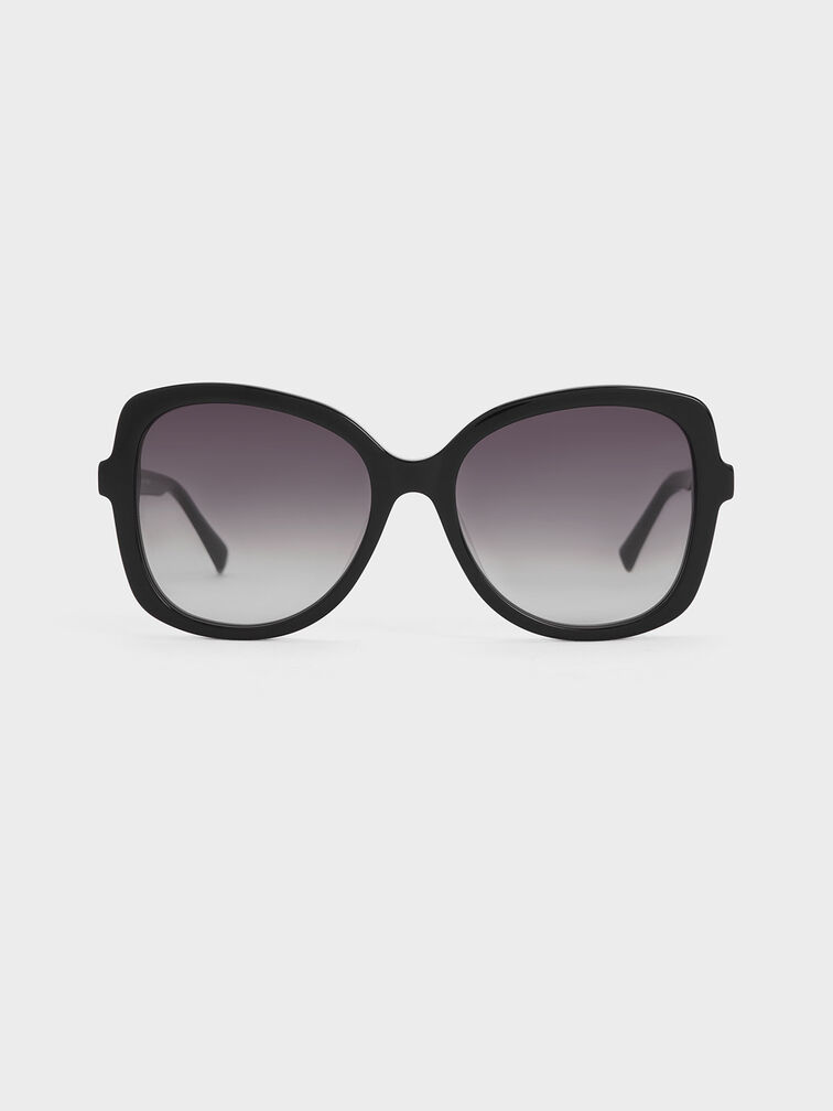 Gafas de sol mariposa de acetato, Negro, hi-res