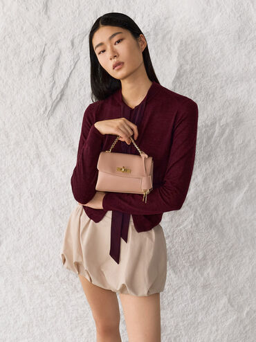 Mini Kerry Chain-Handle Crossbody Bag, Light Pink, hi-res
